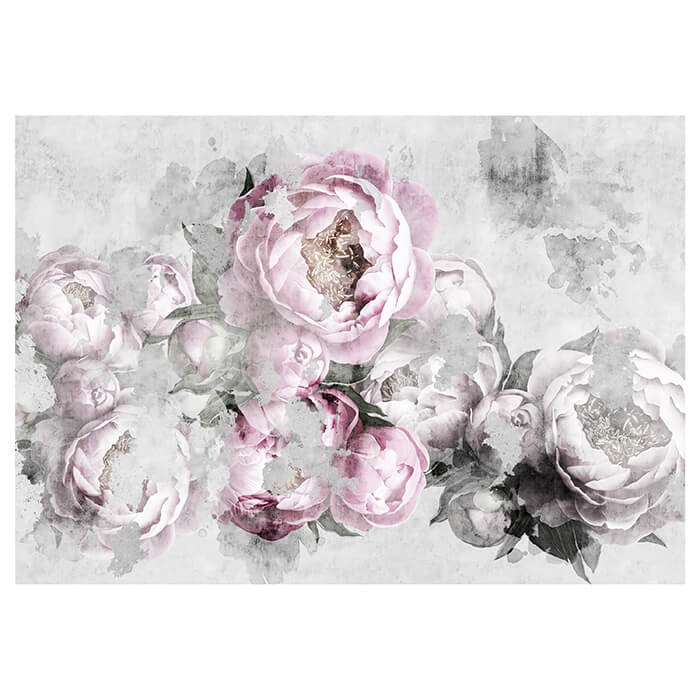 Fototapete rosa Blumen Vintage Pflanzen M6796 - Bild 2