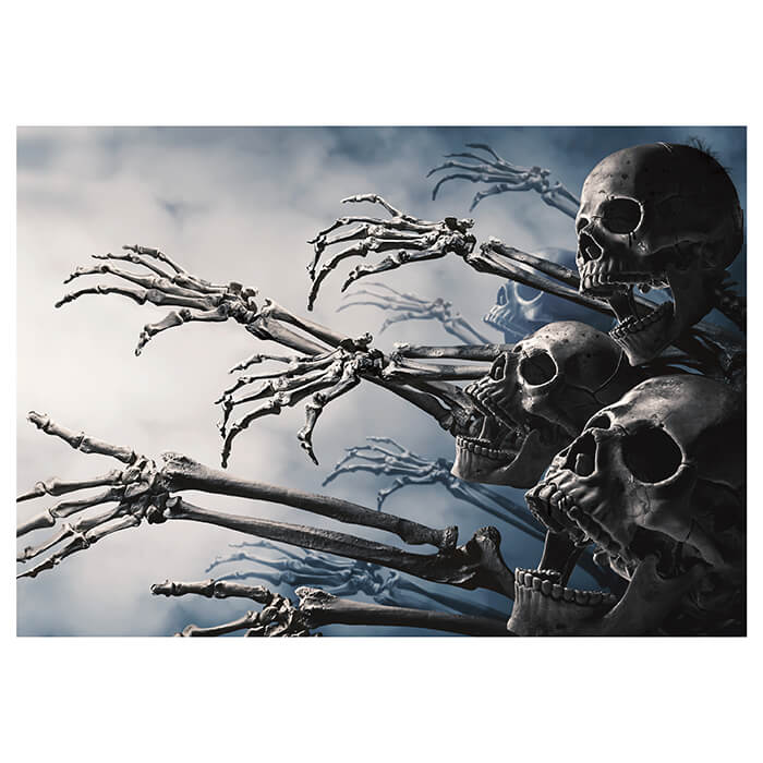 Fototapete Skelett Totenkopf blau grau M6804 - Bild 2