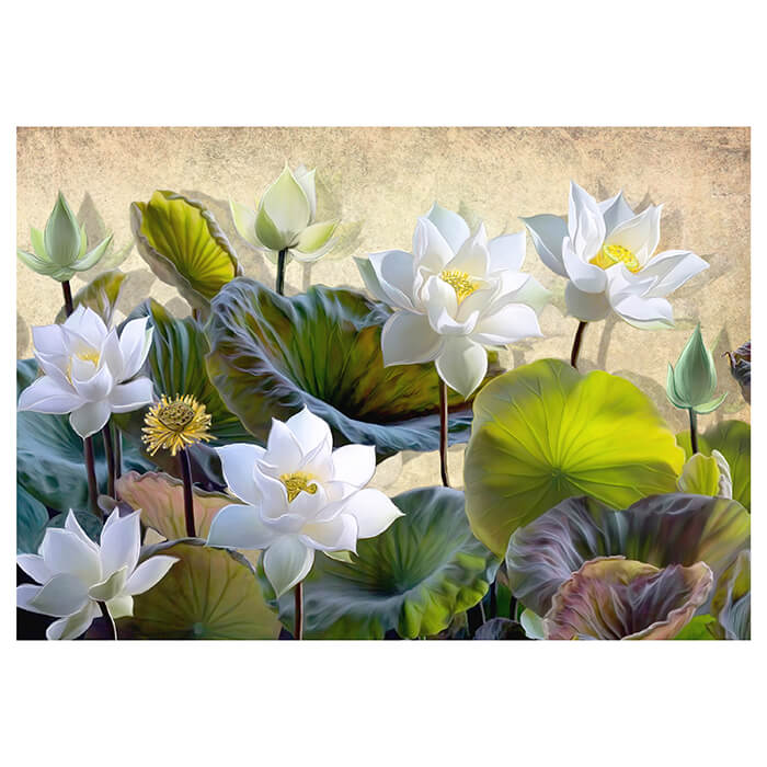 Fototapete Malerei Blüten Natur Blätter M6851 - Bild 2