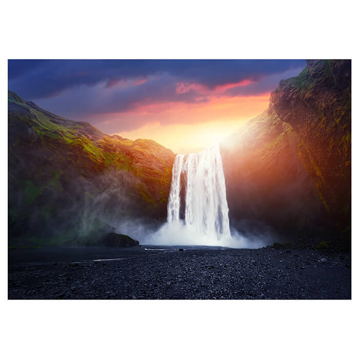 Fototapete Wasserfall Island Sonne M6872 - Bild 2