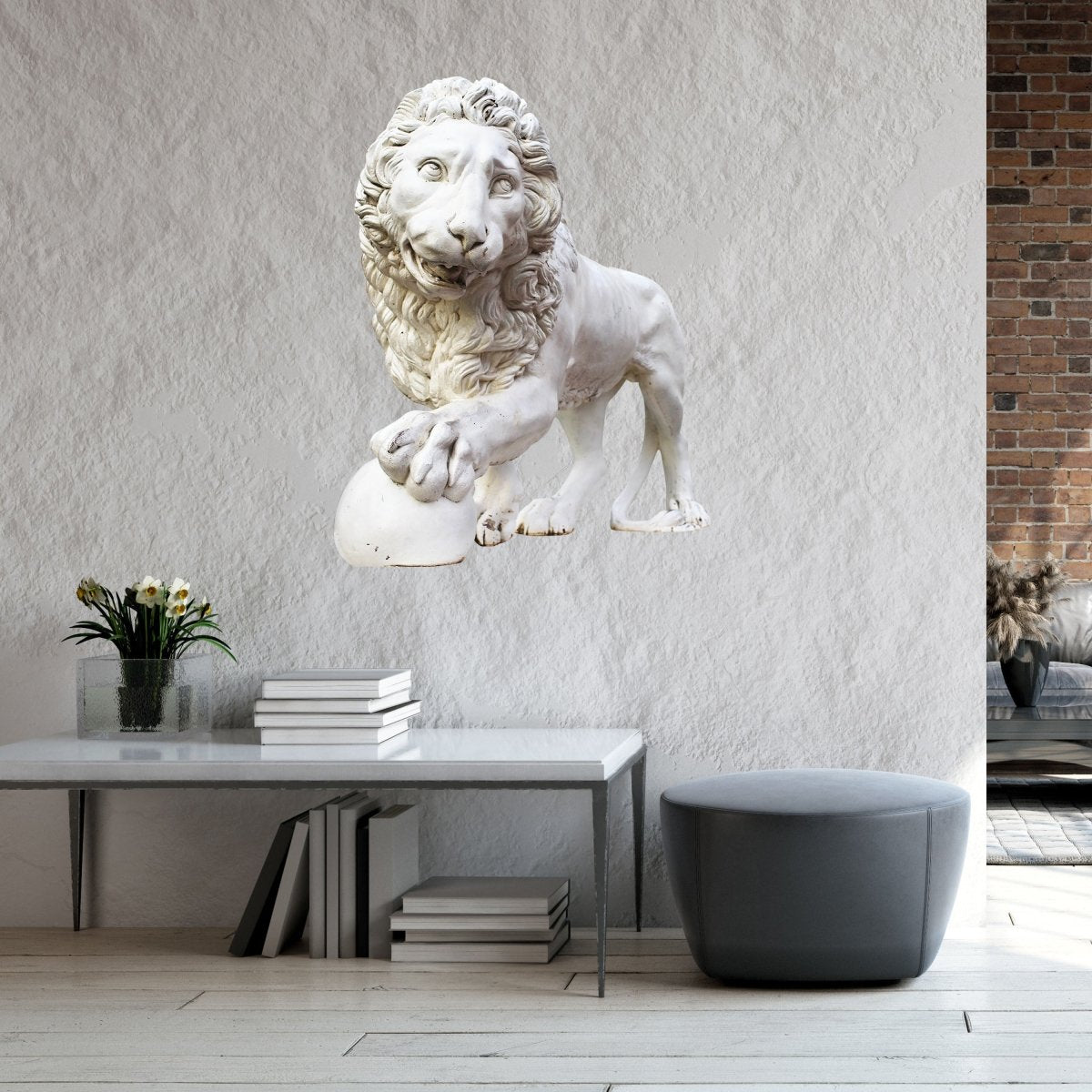 Wandsticker Löwen Statue, Figur, Marmor, Löwe, Tiere WS00000009 - Bild 1