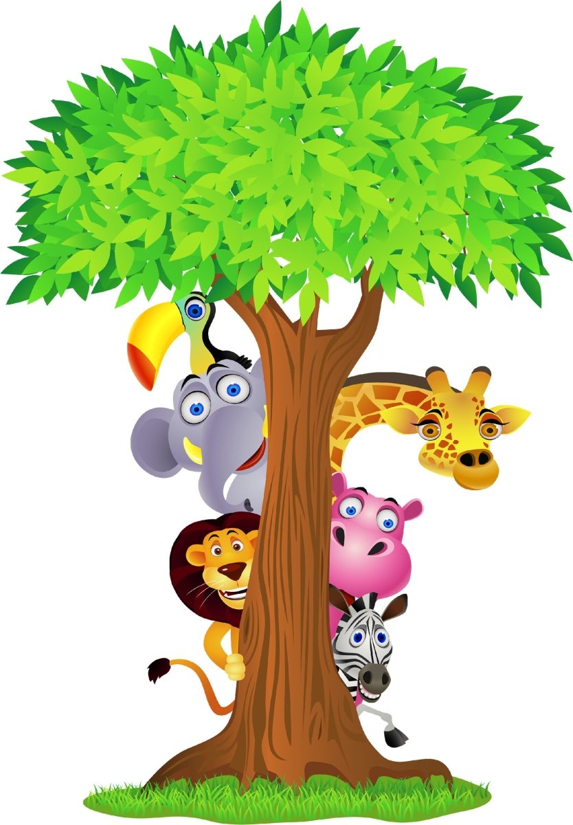 Wandsticker Tiere hinter einem Baum, Natur, Tier WS00000026 - Bild 4