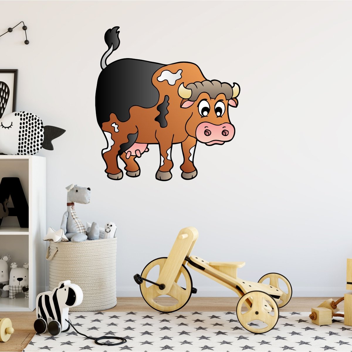 Wandsticker lustige Kuh mit Flecken, Schwarz, Weiß WS00000046 - Bild 2