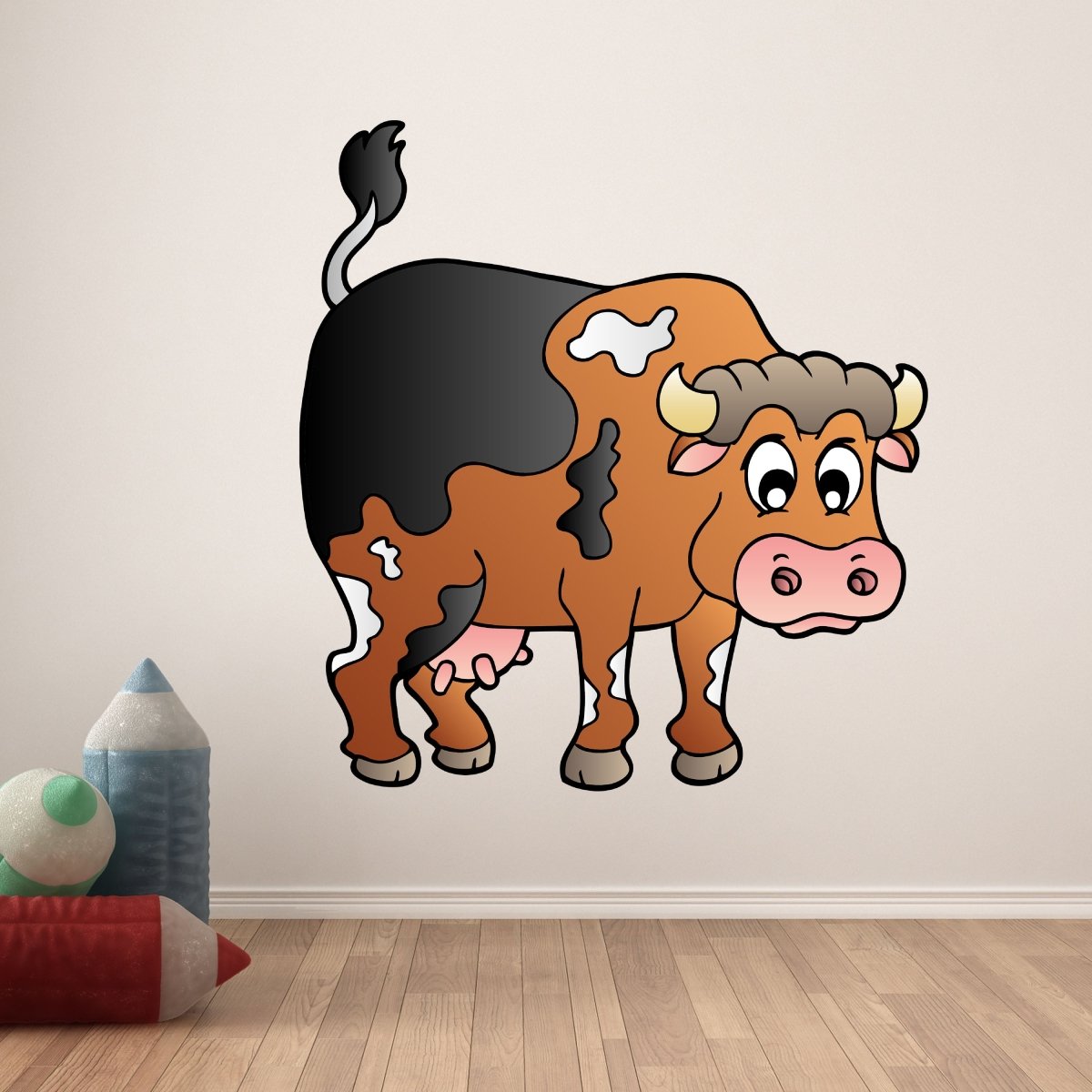 Wandsticker lustige Kuh mit Flecken, Schwarz, Weiß WS00000046 - Bild 6
