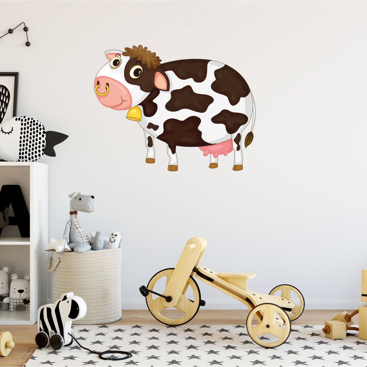Wandsticker Kuh mit Flecken, Glocke, Braun, Kühe WS00000076 - Bild 2