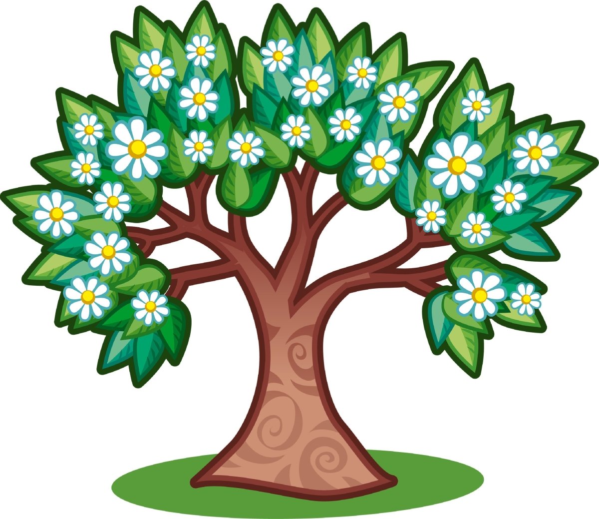 Wandsticker blühender Baum, Wiese, Natur, Blüten WS00000094 - Bild 4