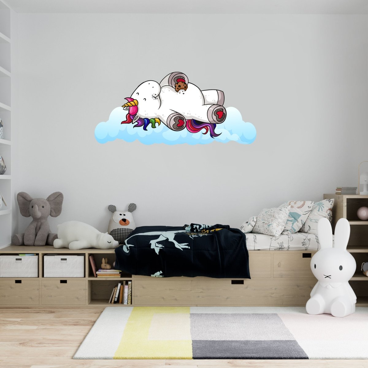 Wandsticker Regenbogen-einhorn auf Wolke 7, Keks WS00000115 - Bild 1