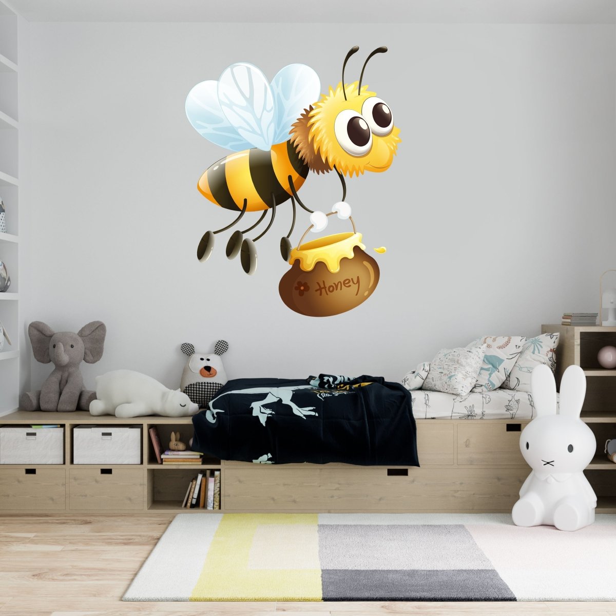 Wandsticker Honig-Biene, Honigtopf, Insekten, Natur WS00000154 - Bild 1