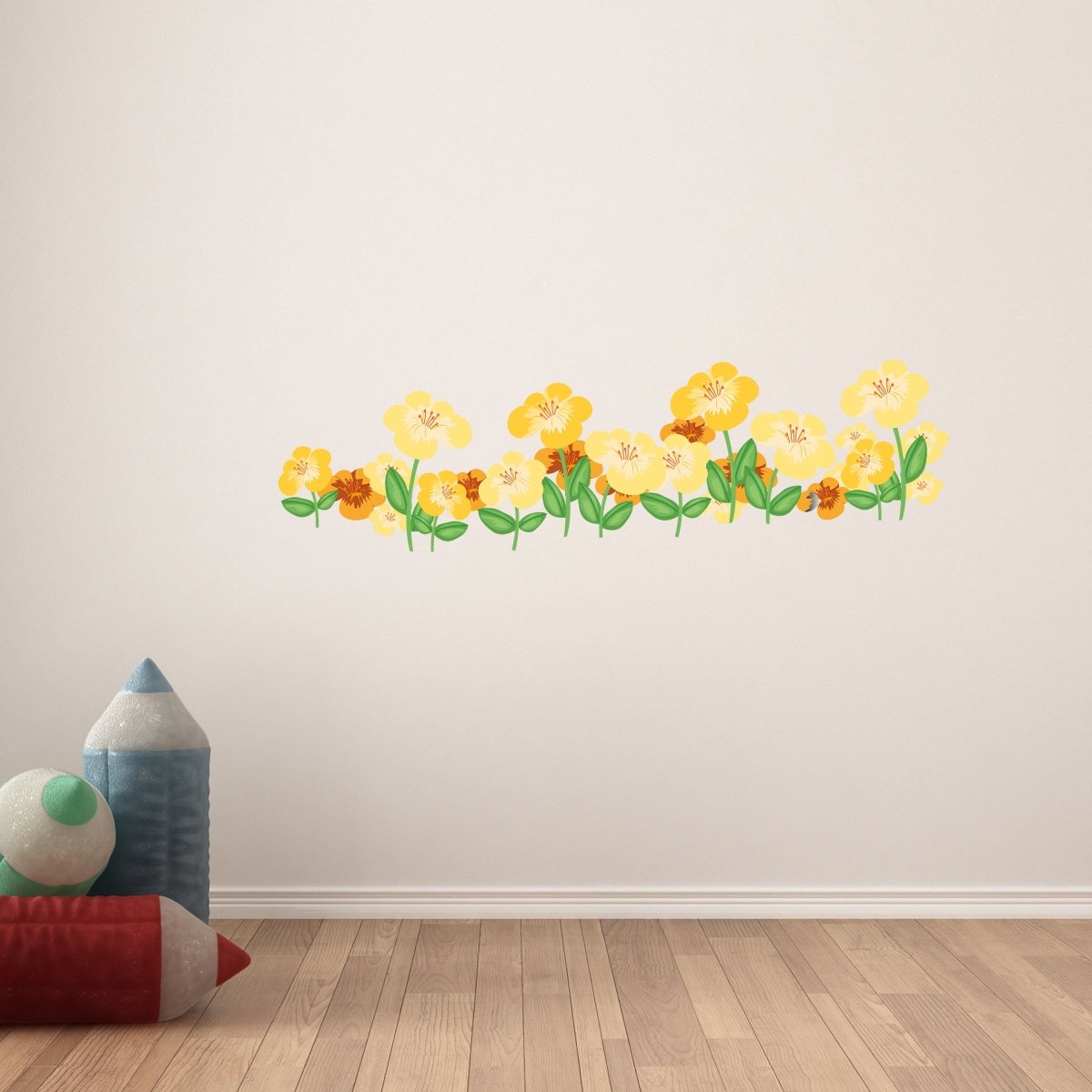 Wandsticker Blumenwiese, Orange, Gelb, Blüten WS00000156 - Bild 6