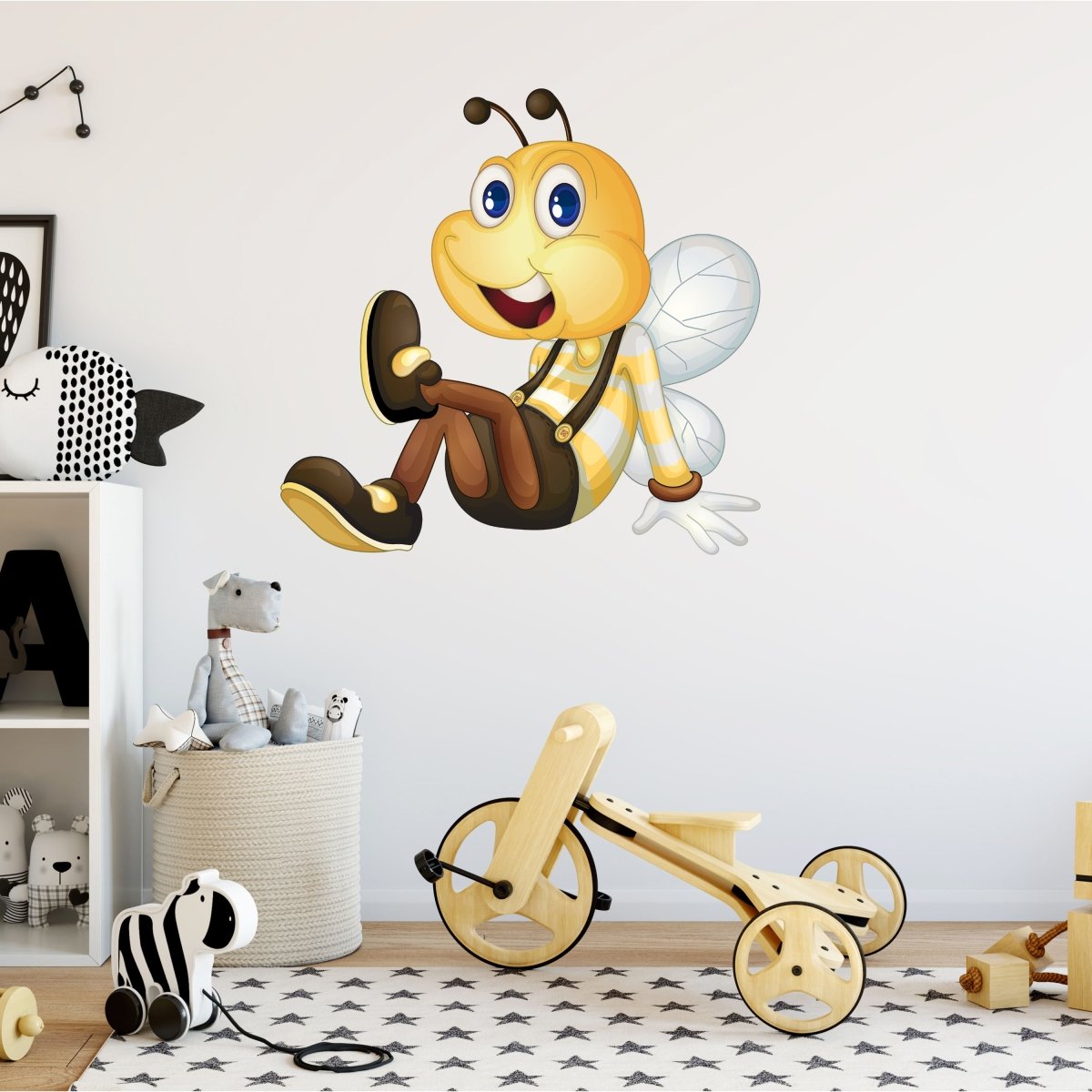 Wandsticker Biene in Latzhose, Schuhe, Flügel, Honig WS00000157 - Bild 2