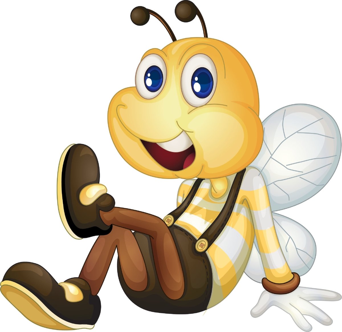 Wandsticker Biene in Latzhose, Schuhe, Flügel, Honig WS00000157 - Bild 4