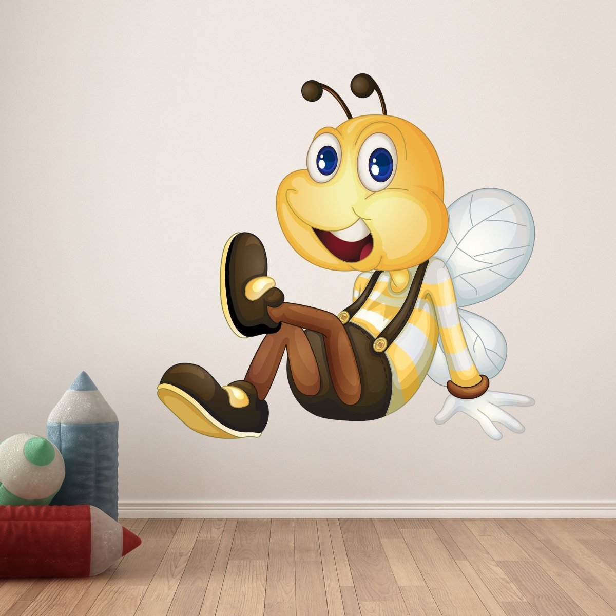Wandsticker Biene in Latzhose, Schuhe, Flügel, Honig WS00000157 - Bild 6