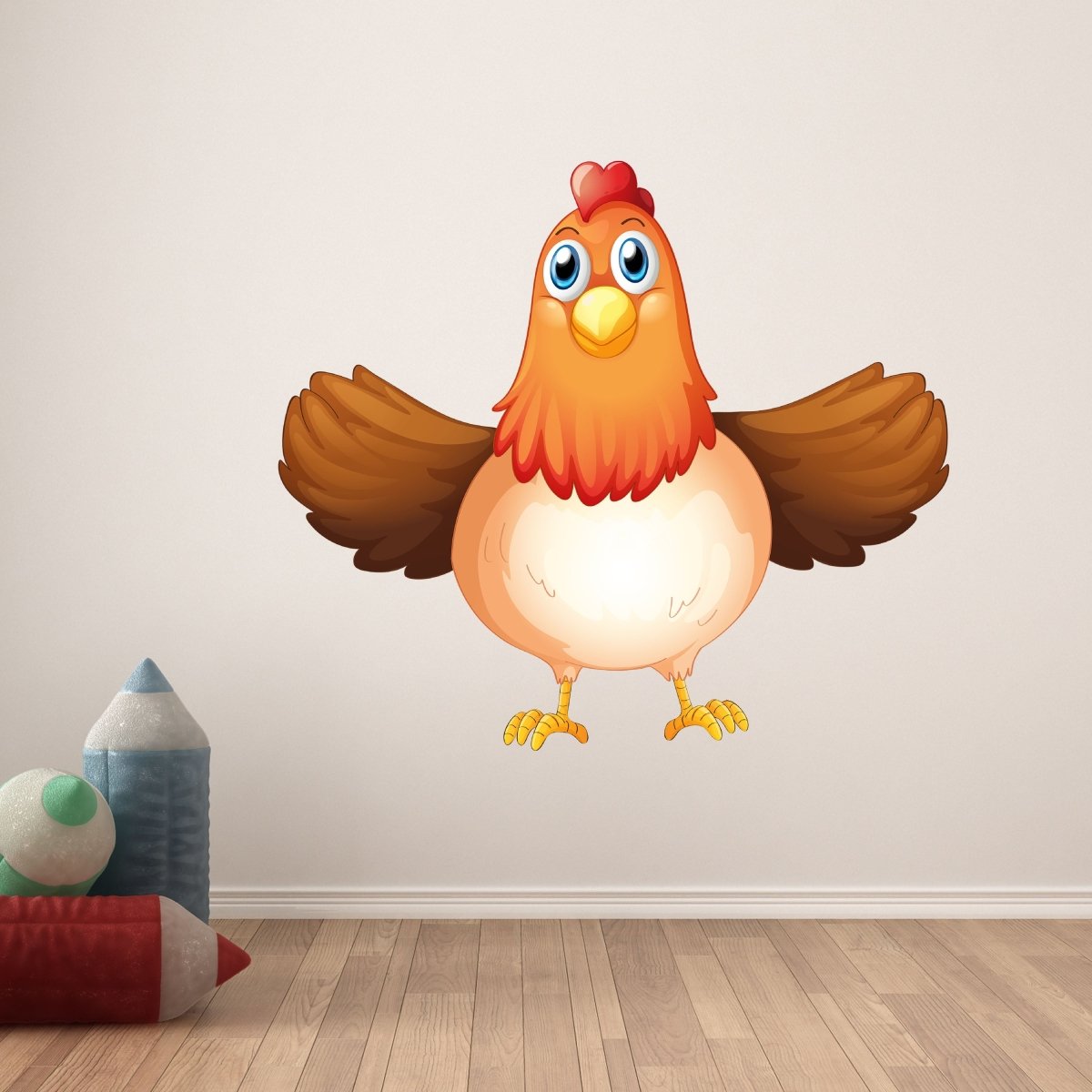 Wandsticker Huhn mit ausgebreiteten Flügeln, Hahn WS00000162 - Bild 6