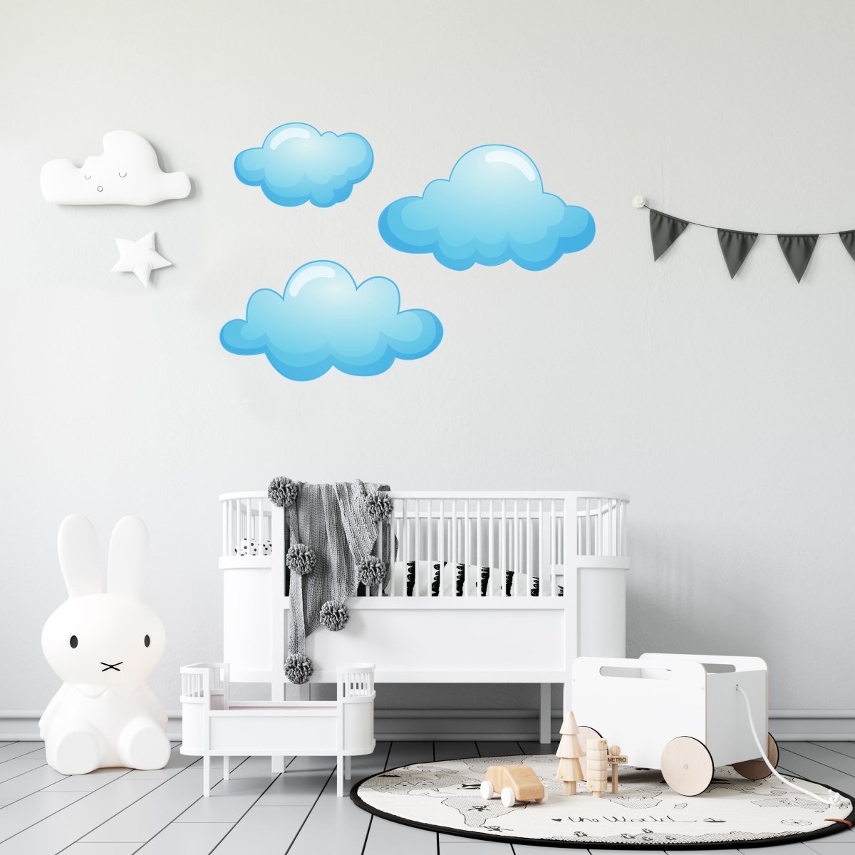 Wandsticker 3 Wolken, Baby-zimmer, Kinder-motive WS00000166 - Bild 3