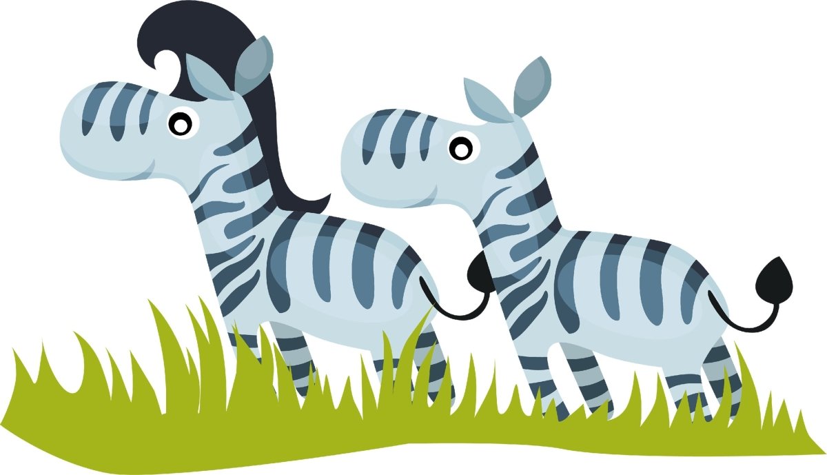 Wandsticker 2 Zebras auf Wiese, Paar, Afrika, Tiere WS00000185 - Bild 4