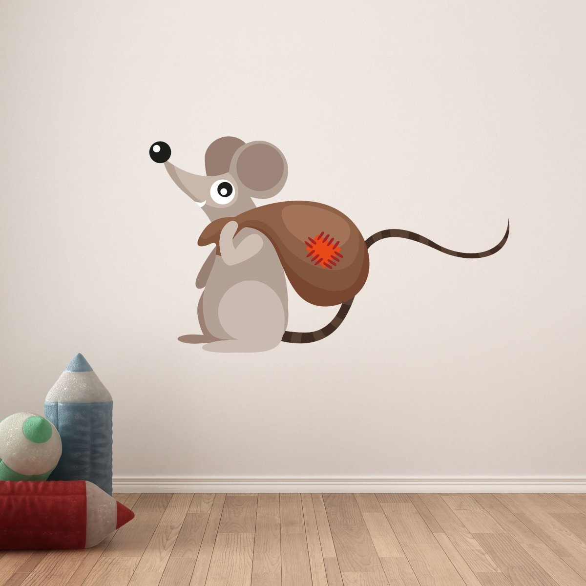 Wandsticker süße Maus auf Reisen, Sack, Beutel, Tier WS00000187 - Bild 6