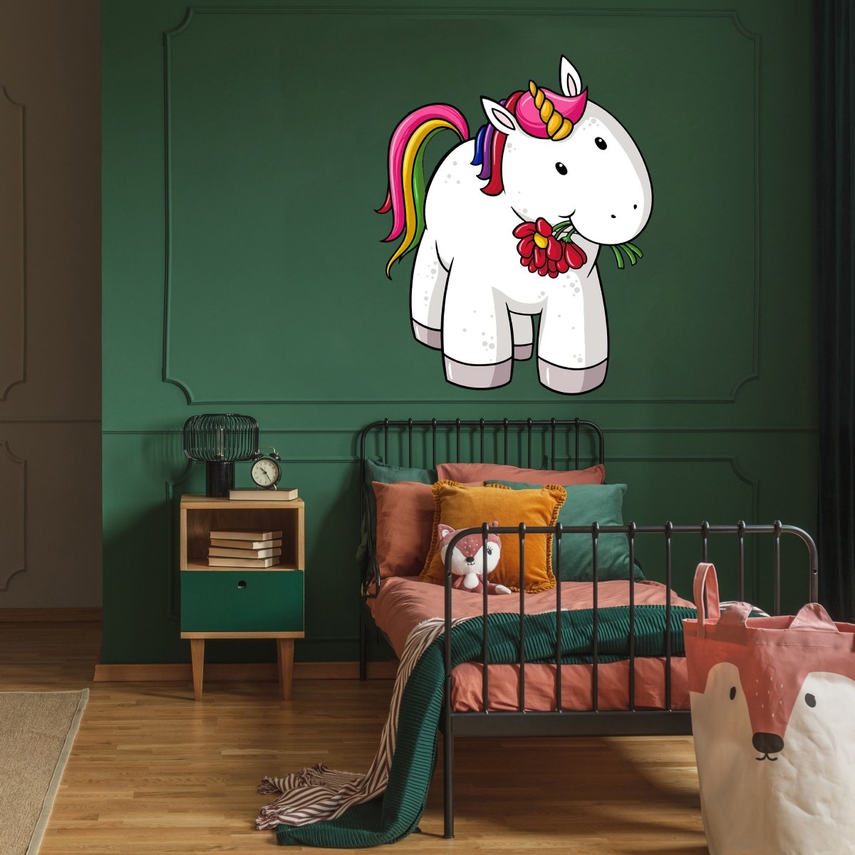 Wandsticker Regenbogen Einhorn, Blumen, bunt WS00000191 - Bild 2