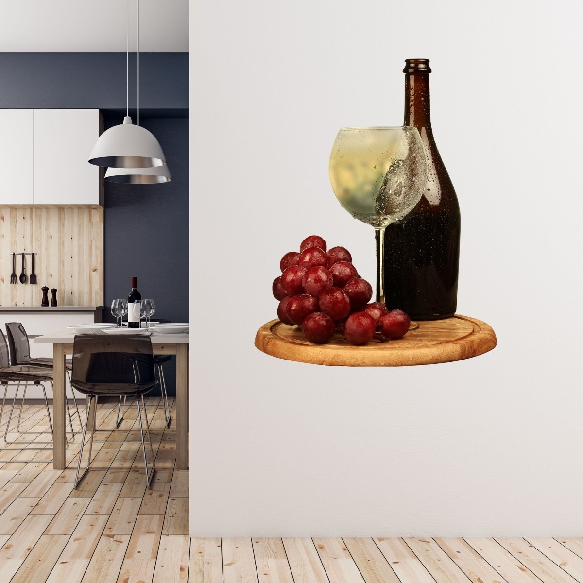 Wandsticker Wein, Glas & Flasche, Weinflasche, Holz WS00000215 - Bild 5