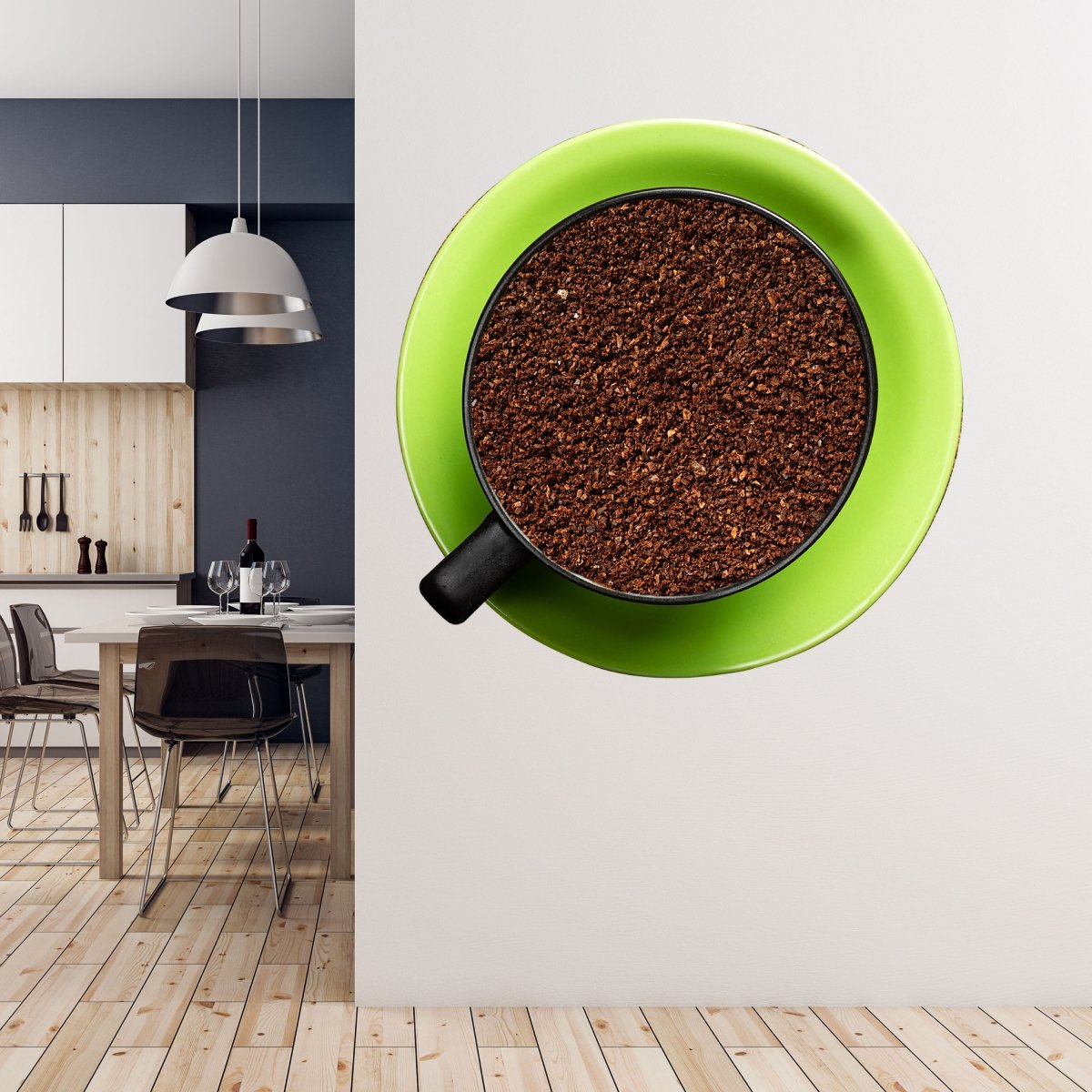 Wandsticker gemahlener Kaffee in Tasse, Untertasse WS00000219 - Bild 5