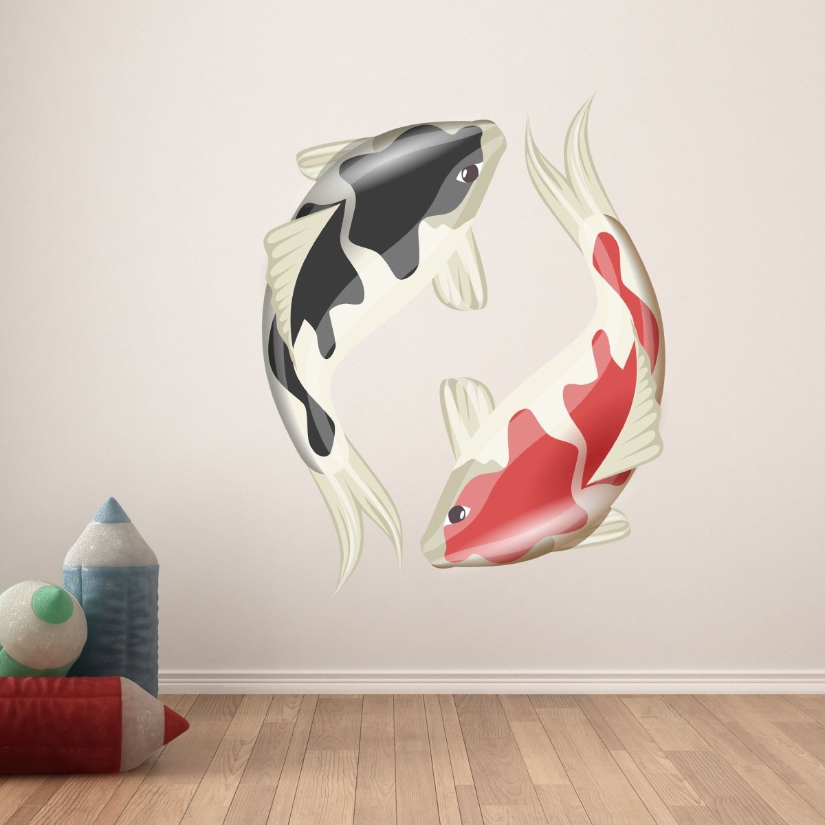 Wandsticker schwarzer & roter Koi, Ying & Yang WS00000223 - Bild 6