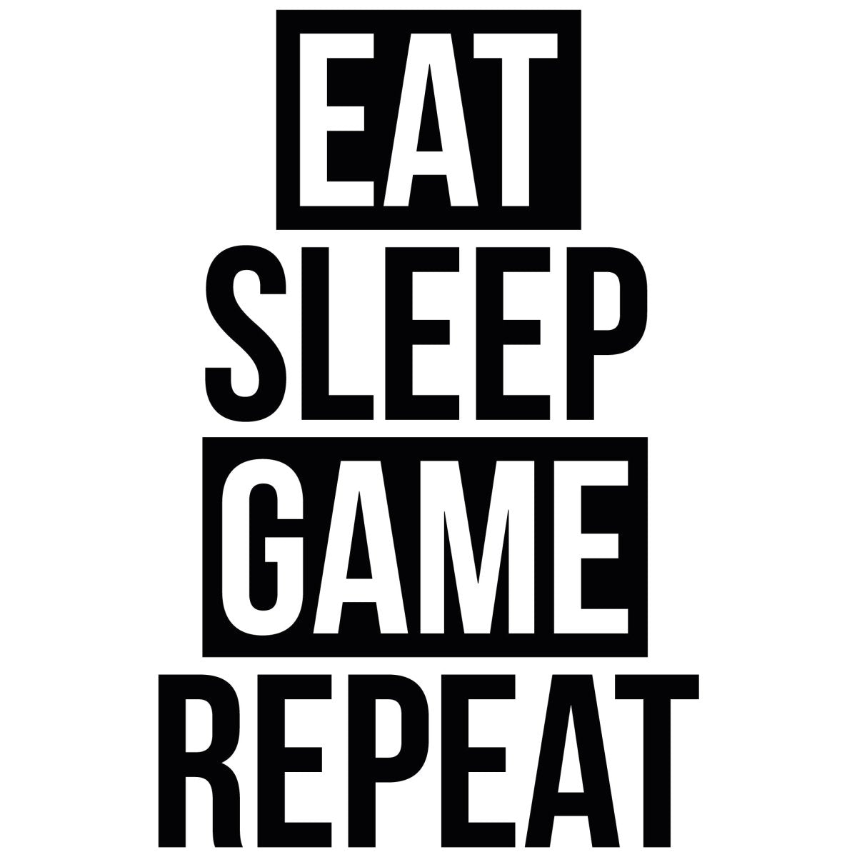 Wandtattoo Spruch Eat Sleep Game Repeat WT00000017 entdecken - Bild 1