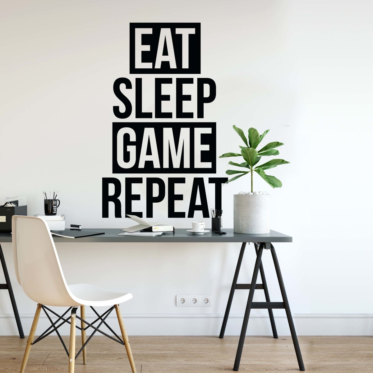 Wandtattoo Spruch Eat Sleep Game Repeat WT00000017 entdecken - Bild 2