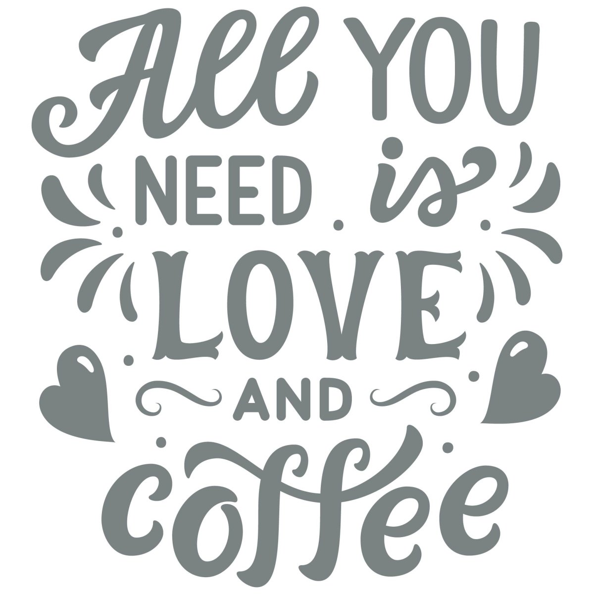 Wall decal saying Love and Coffee WT00000020