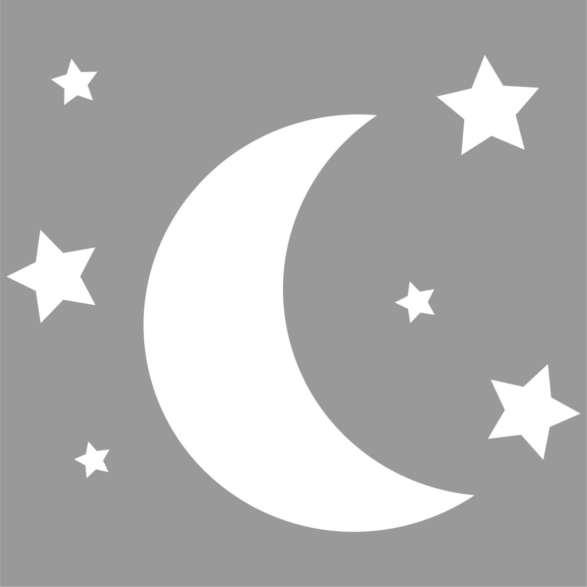 Sticker mural lune et étoiles WT00000027