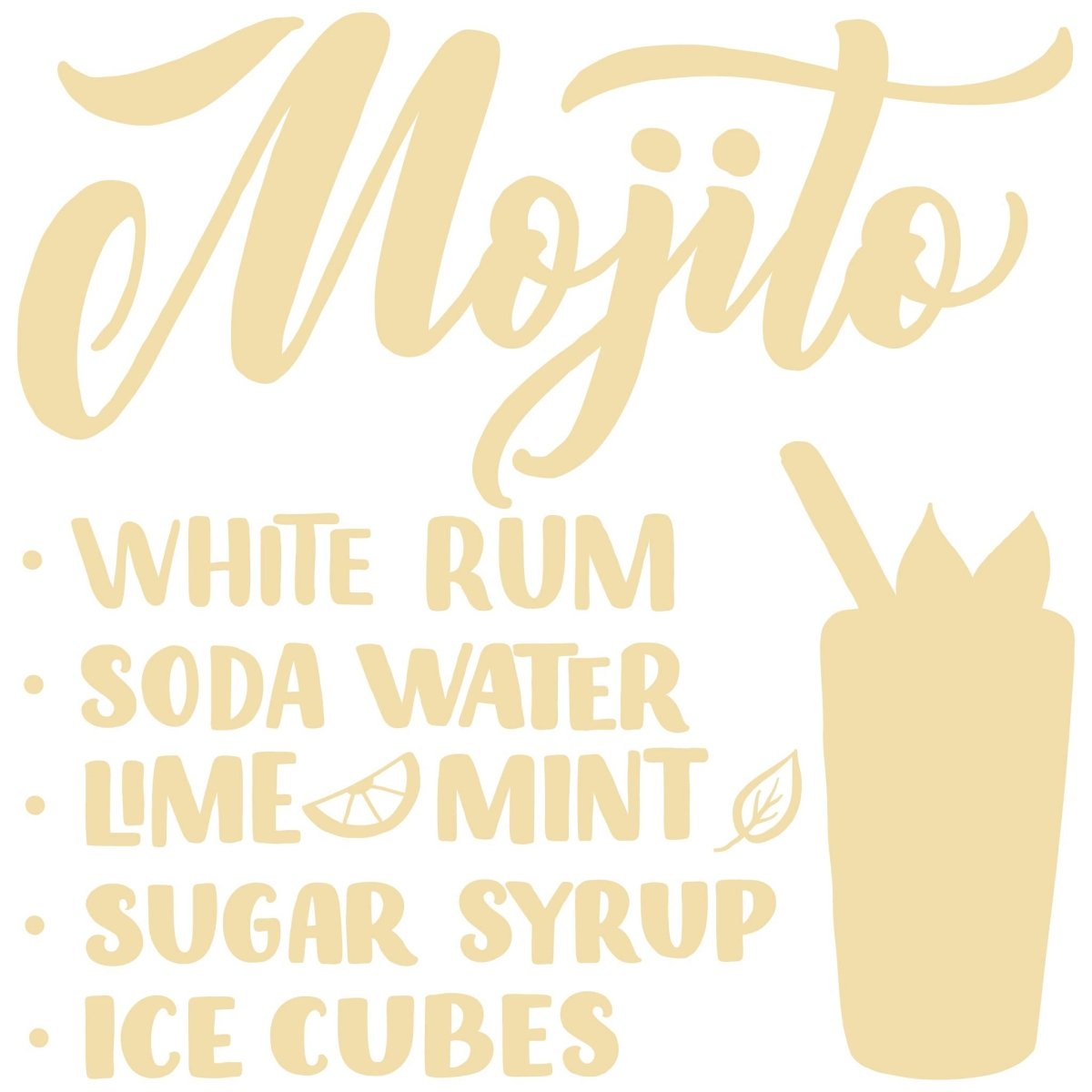 Wall Decal Recipe Cocktail Mojito WT00000052