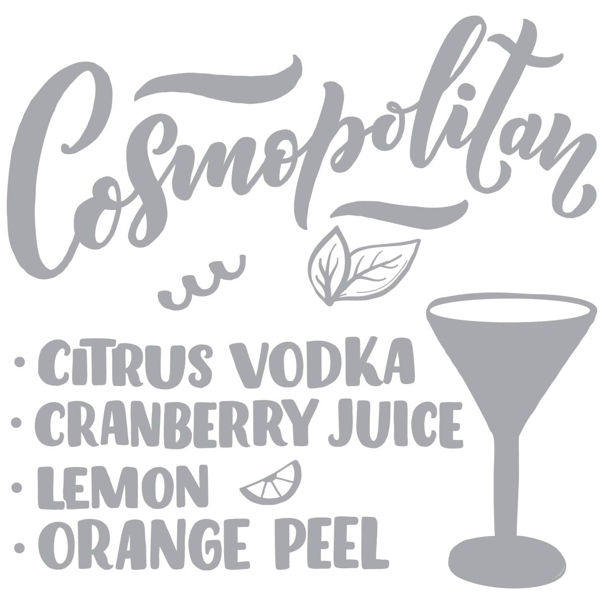 Wandtattoo Rezept Cocktail Cosmopolitan WT00000054