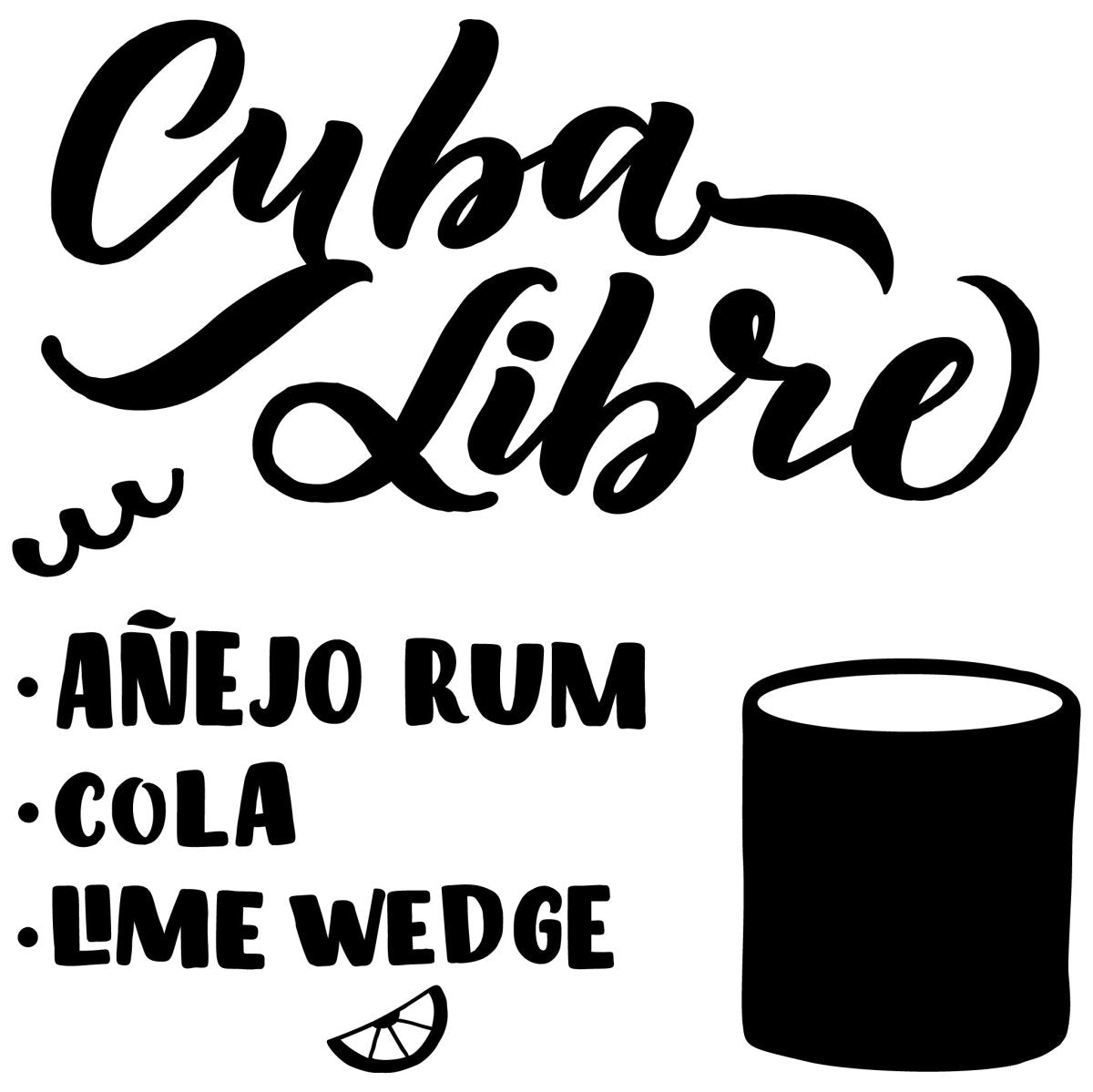 Wandtattoo Rezept Cocktail Cuba Libre WT00000055 entdecken - Bild 1