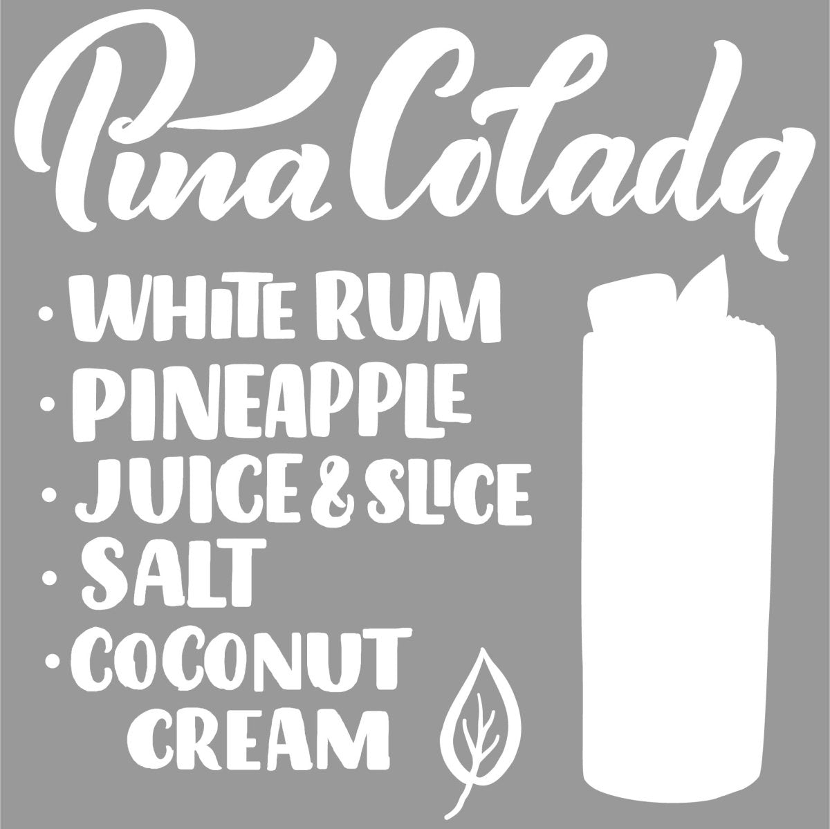 Wandtattoo Rezept Cocktail Pina Colada WT00000056