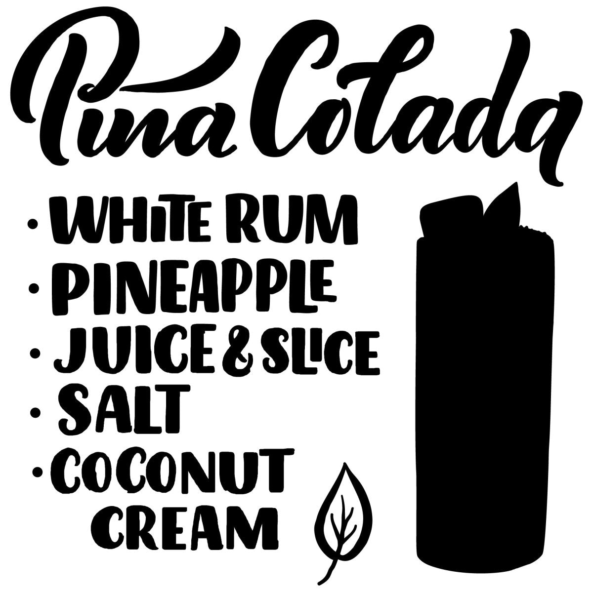 Wandtattoo Rezept Cocktail Pina Colada WT00000056