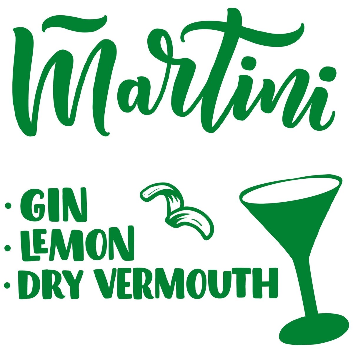 Wandtattoo Rezept Cocktail Martini WT00000058