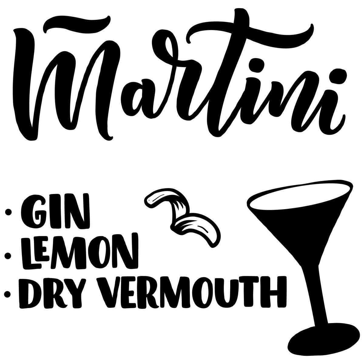 Wandtattoo Rezept Cocktail Martini WT00000058 entdecken - Bild 1